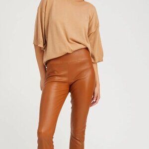 SPRWMN Chestnut Leather Ankle Flare